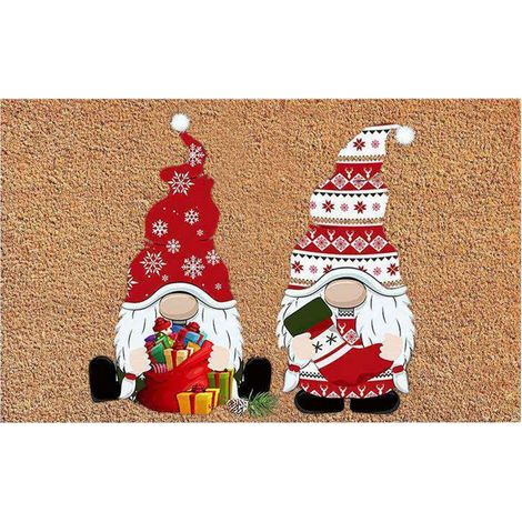 Tapis De Porte De Noël - Tapis Rectangulaire 40 X 60 Cm En Polyester - Anti-Dérapant En PVC - Pour Entrée Hall Cuisine Salon Chambre - 1 Pièce
