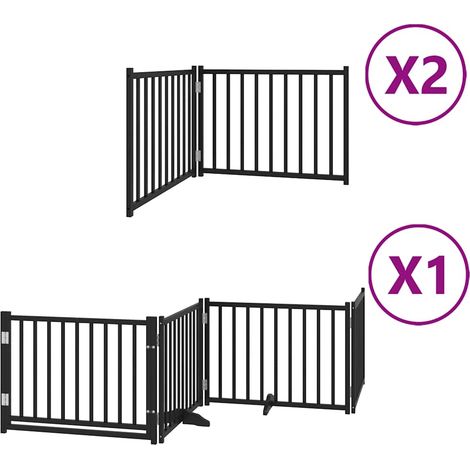 Maison Exclusive - Cancello Cani Porta Pieghevole Nero 8 Pannelli 640 cm Pioppo