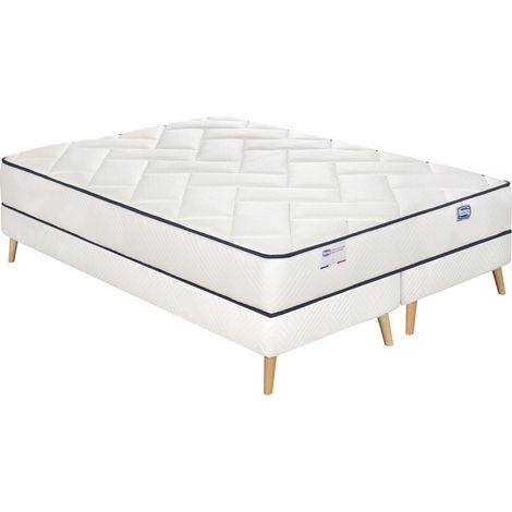 Ensemble L'EVIDENT, matelas ressorts ensachés 160x200, ferme, H23 + 2 sommiers (1/3)