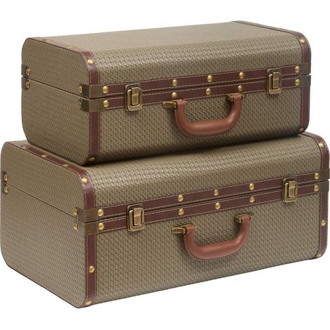 Lot de 2 Malles Valises "Bonie" 45cm Kaki (1/5)