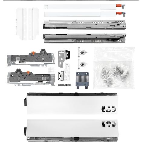 BLUM Schubladenschienen TANDEM-Höhe 83 m. Reling 195mm 65kg, NL450 weiß KB1400mm (1/5)