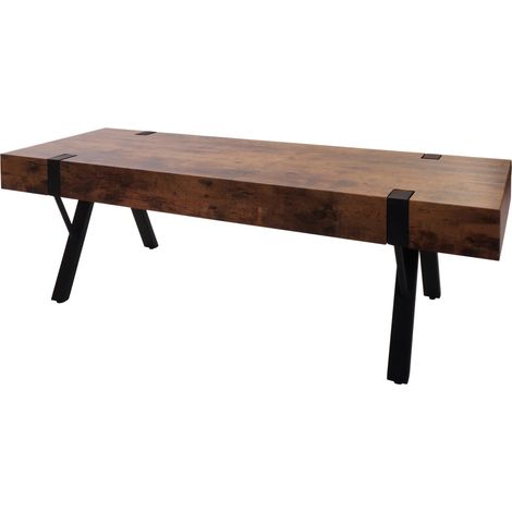 [NEUWERTIG] TV-Rack HHG-744, Fernsehtisch Lowboard TV-Tisch, Metall 42x120x40cm dunkle Wildeiche