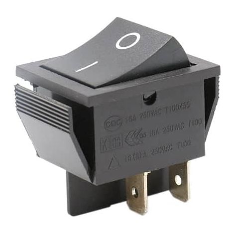 Interrupteur à Bascule 2 Positions Noir 4 Voies DPST 16A 250V Nylon pour Tableau Électrique et Machine Industrielle (1/5)