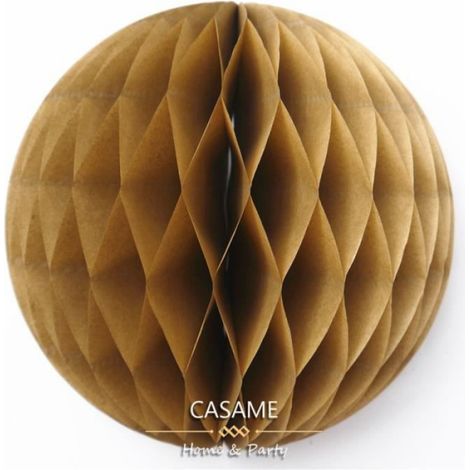 Lanterne - Papier à Fleurs - Nid d'Abeille - 15 cm - Tan - 1 Pièce