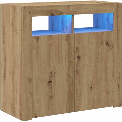Maison Exclusive - Aparador luces LED madera ingeniería roble art