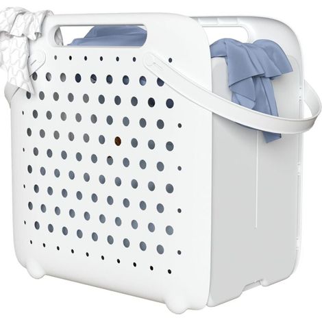 Cesto portabiancheria pieghevole da 45 litri, cesto portaoggetti portatile per organizzare con manici e fori traspiranti, cesto portabiancheria per vestiti sporchi per lavanderia/camera da letto (1/4)