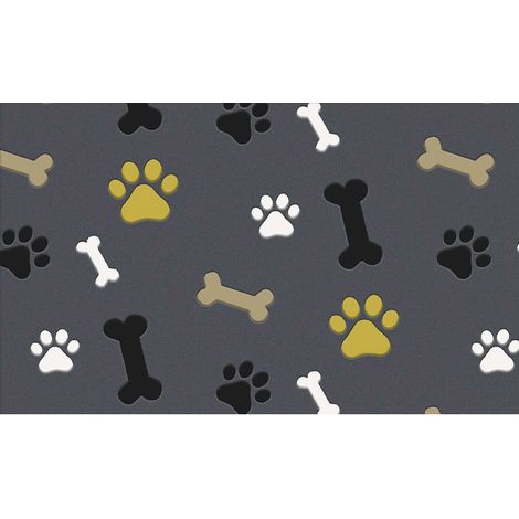 Tappeto in velluto Paws & Bones 45 x 75 cm Tappeto in velluto Paws & Bones 45 x 75 cm - Mercury