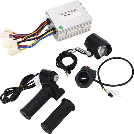Contrôleur de vitesse pour moteur 24 V 500 W avec phare, poignée d'accélérateur, verrouillage et clés pour vélo/scooter électrique (1/5)