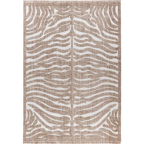 Tappeto moderno Sarai 300 con design zebrato marrone (1/4)