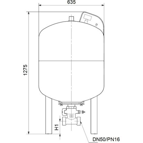 Zubehör für Druckerhöhungsanl. Membran-Druckkessel DT5-300 PN10 DN50 (1/2)