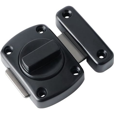 Serrure de porte haut de gamme – serrure de porte – serrure de sécurité – protection anti-effraction – Verrou de salle de bain, verrou de portail rotatif – noir mat – 2025 (1/5)
