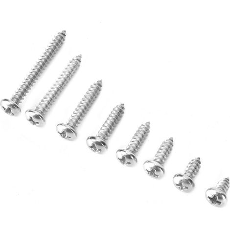 Kit de 200 vis autotaraudeuses cruciformes M3.5 à tête cylindrique en acier inoxydable 304 (1/5)