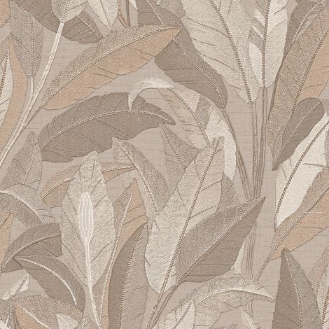 Exklusive Luxus Tapete Profhome RE521053-DI heißgeprägte Vliestapete mit floralen Ornamenten schimmernd beige taupe beige-grau 5,33 m2