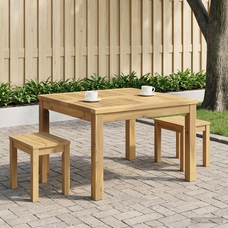 vidaXL Mesa de centro Blanco 60 x 60,5 x 36 cm Madera de Acacia Sólida (1/5)