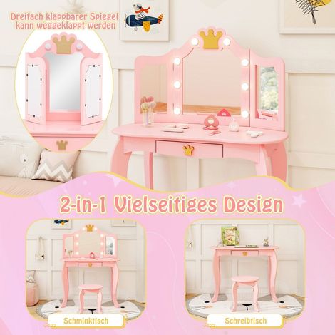Toeletta per bambini con illuminazione toeletta per ragazze con specchio a tre ante rosa 88323097 88323097 88323097 88323097 88323097 88323097 88323097 88323097 88323097 88323097 88323097 88323097 883