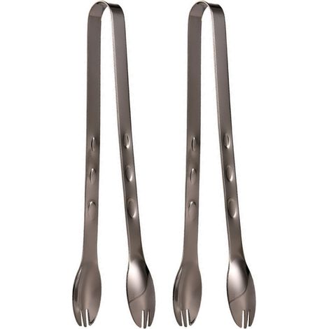 2 pinces à glaçons, acier inoxydable, pour sucre, glaçons, apéritif et salades, idéales pour seaux à glace et service alimentaire (1/5)