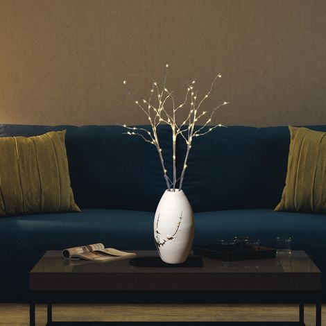 Jiubiaz Ramo luminoso effetto betulla 50 cm con 70 LED bianco caldo, timer e alimentazione a batteria (1/5)