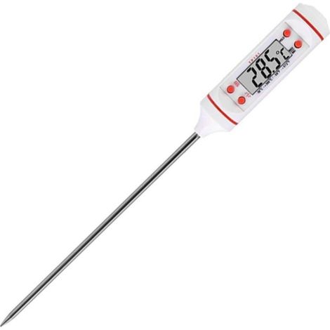 Thermomètre de cuisson à sonde, thermomètre à stylo en acier inoxydable (blanc) (1/4)