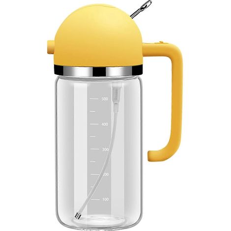 Distributeur et vaporisateur d'huile 2 en 1 pour la cuisson, 550 ml/18,6 oz, verre alimentaire, vaporisateur d'huile d'olive (1/4)