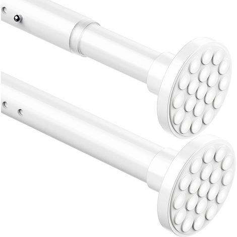 Tringle télescopique, extensible, de 4 m, sans perçage, pour vêtements de salle de bain et chambre à coucher, blanche, 350 à 405 cm, 32 mm (1/5)