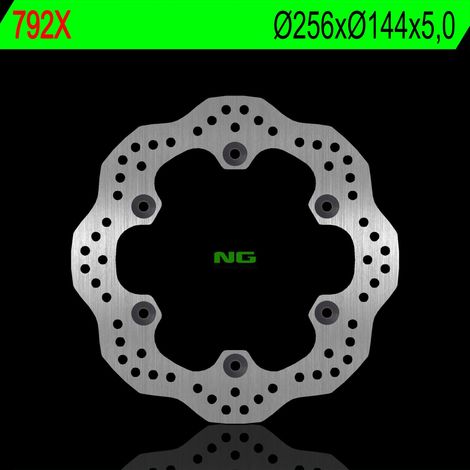 Disco de freno trasero NG para Honda XL 1000V 03-11, CBR 1100XX 97-04, X11 00-03, VFR 750F 86-89 (256 x 144 x 5 mm) (6 x 10,5 mm) WAVE