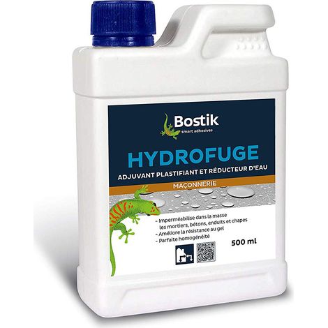 Bostik – Hydrofuge liquide 500ml – Imperméabilisant pour mortiers et bétons – Résistance au gel – Pour chantiers humides et espaces extérieurs