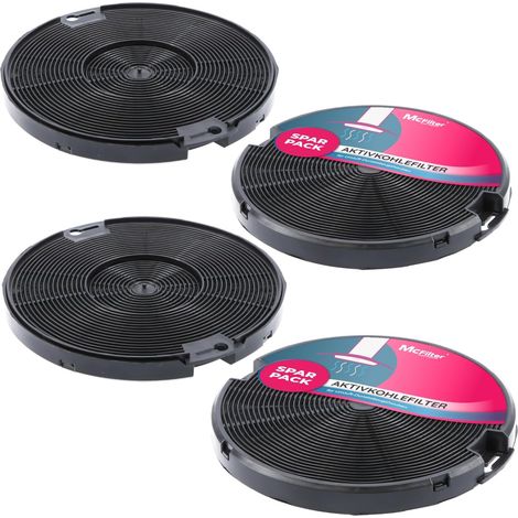 4x Filtre à charbon actif, Diamètre 150mm, Compatibilité Aeg Ikea Faber, Pour hotte aspirante