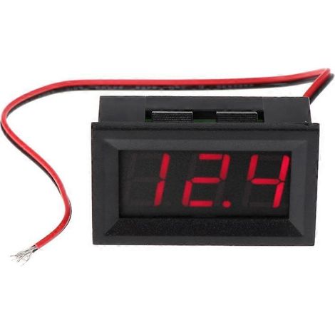 Voltmètre-ampèremètre LED 0,56 pouce CC 4,50 V-30,0 V Tension domestique 2 fils rouge et noir Voltmètre numérique tricolore en option