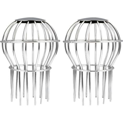 Crépine de Gouttière de Toit en Acier Inoxydable 2 Pièces Anti-Obstruction Balcons, Anti-Feuilles, Limite les Bouchons, Résiste à Déformation et Casse, Filtre de Protection (1/5)
