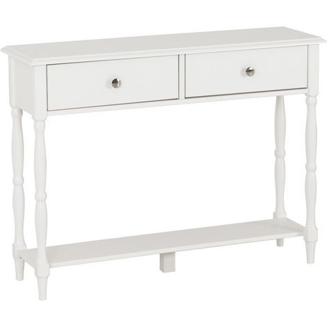 Stratford 2 Drawer Console Table - L35 x W100 x H75.5 cm - White