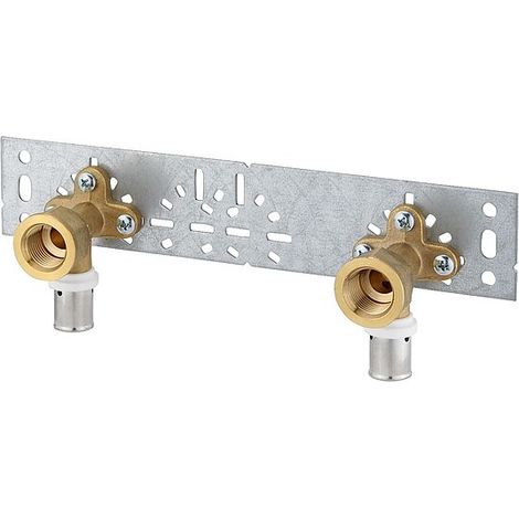 2 Stk. Press-Wandwinkel 1/2'' IG - 52 mm - für MV-Rohr 16 x 2 mm - mit Montageplatte - Stichmaß 153 mm