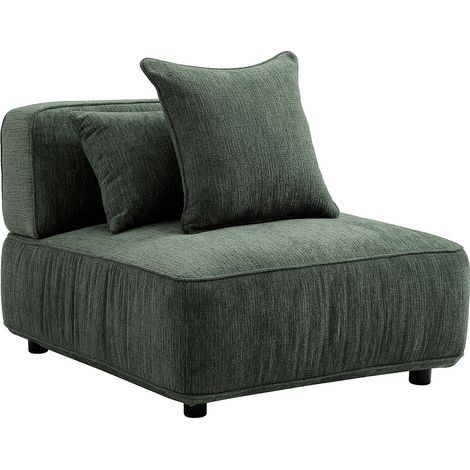 Fauteuil en tissu chenille vert LELACO (1/2)