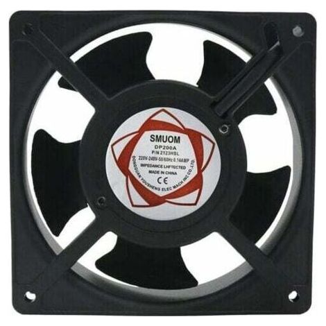 Ventilateur axial pour cassette de cheminée, insérable, haute température, de pales métalliques, silencieux et universel. 120 x 120 x 38 mm. -