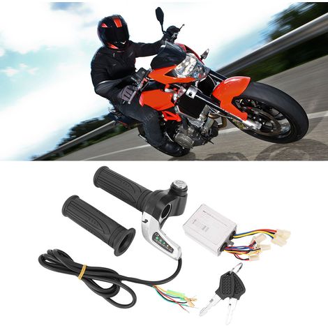 Kit de contrôleur de vitesse à balais pour vélo électrique/scooter 48 V 500 W avec poignée d'accélérateur verrouillable et LED (1/5)
