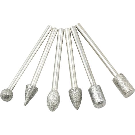 Ortviai Tête de meulage diamantée en corindon, 20 pièces, pour verre, pierres précieuses et matériaux durs (1/4)