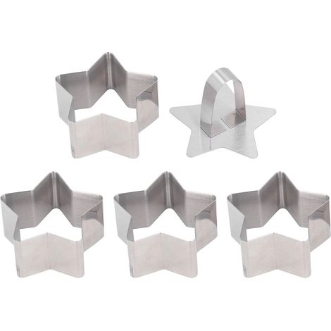 4 Pièces Moule à Découper en Acier Inoxydable pour Gâteaux en Forme d'Étoile, Multifonction et Antiadhésif (1/5)