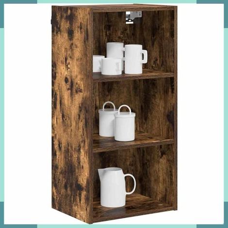 884446 Armoire suspendue avec stockage Chêne fumé 40 x 29,5 x 80 cm (1/5)