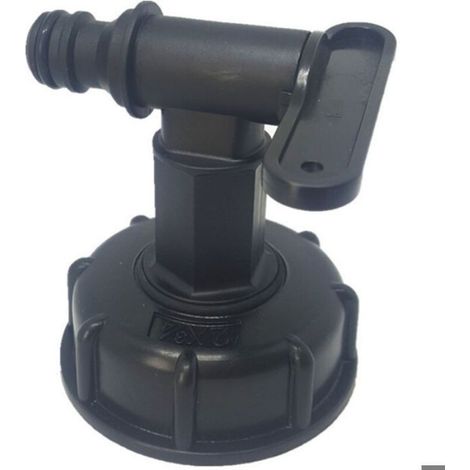 Raccord Robinet - Filetage S60x6 - Pour Cuve 1000 L - Compatible IBC - Noir (1/4)