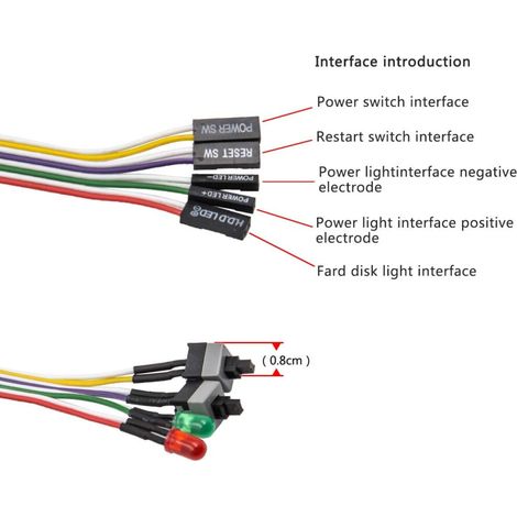 PC-Frontpanel-Kabelsatz Betriebsanzeige-LEDs zeigen den Systemstatus deutlich an.