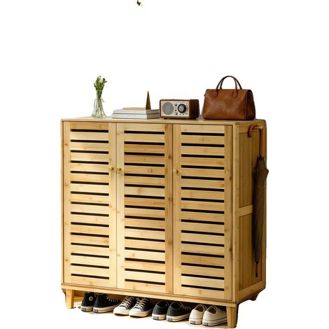 Zapatero de 5 niveles, puertas ventiladas con lamas, 3 puertas. (1/2)
