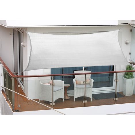 Balkon-Sonnensegel 270 x 140cm silbergrau Polyesterstoff
