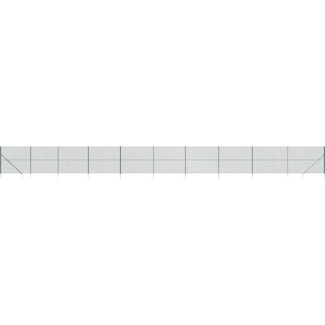 Maison Exclusive - Maschendrahtzaun mit Bodenhülsen Grün 1,6x25 m