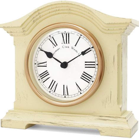 Towcester Clock Works Co. Acctim Falkenburg Orologio da Camino Invecchiato al Quarzo, Crema