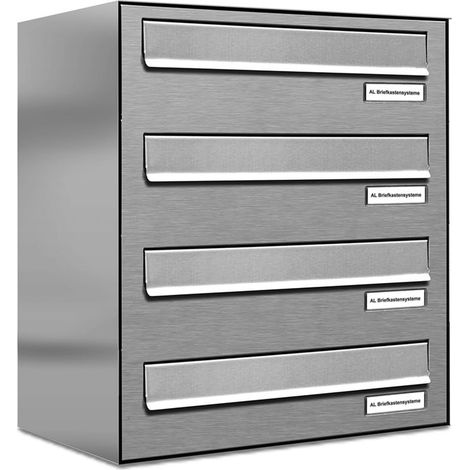 4er V2A Edelstahl Briefkasten-Anlage Tür- Zaundurchwurf (1/5)