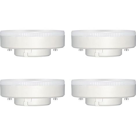 Ampoule GX53 LED 9W, Blanc Froid 6000K, 180°, Équivalent Lampe GX53 CFL & Halogène, 800LM, Non-dimmable, Spot LED Encastrable pour Meuble Cuisine/Plafond/Armoire, lot de 4 [Classe énergétique F] (1/5)