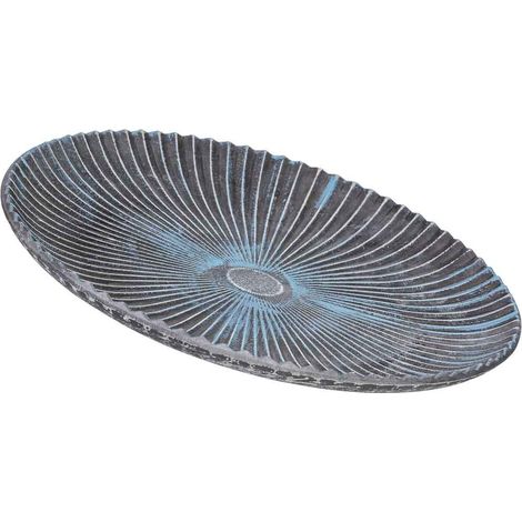 Bandeja de decoración de madera azul 30x30x3h cm