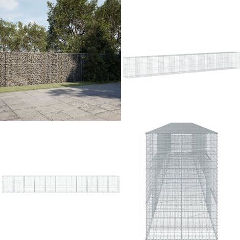 vidaXL Gabione mit Deckel 1100x100x150 cm Verzinktes Eisen (1/5)