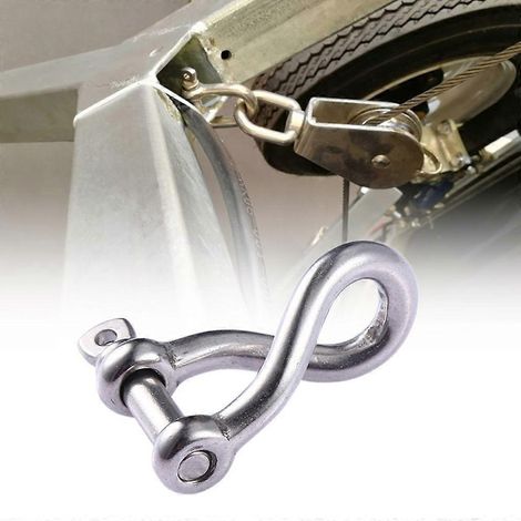 Manilles d'arc en acier inoxydable marin, anneaux en D, lot de 4 (1/4)
