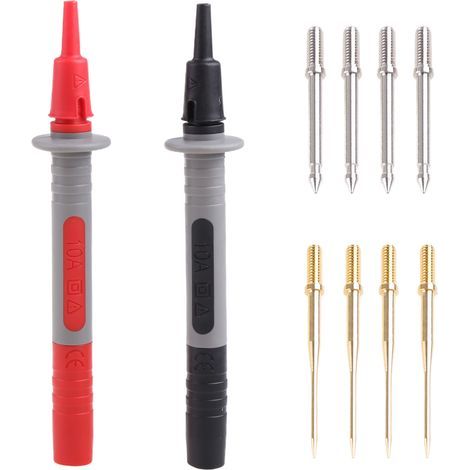 P8003 Digital Multimeter Test Pen, 4 mm Banana Plug, Electrical Test Probes, Black and Red, 98 mm / 3.86 inch Length - AquaForge