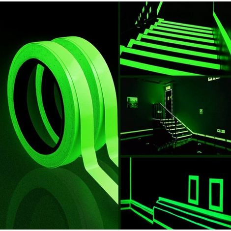 Fluorescent Tape,T-Audace 2pcs Luminous Adhesive Tape 10M 1CM Night Fluorescent Sticker Removable Se (1/5)
